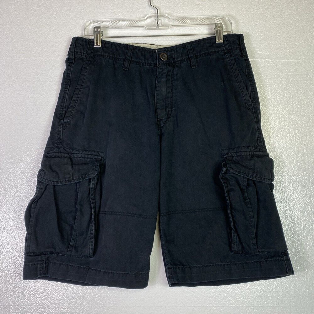H & M Cargo Shorts Chinos Mens‎ 32 Blue 100% Cotton Work Casual Hiking